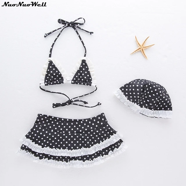 Cheap Special Girl Baby Split Swimsuit With Dot Cute Lovely Skirt Dress Swimwear Flower Lace Children's Hot Spring Bathing Cloth