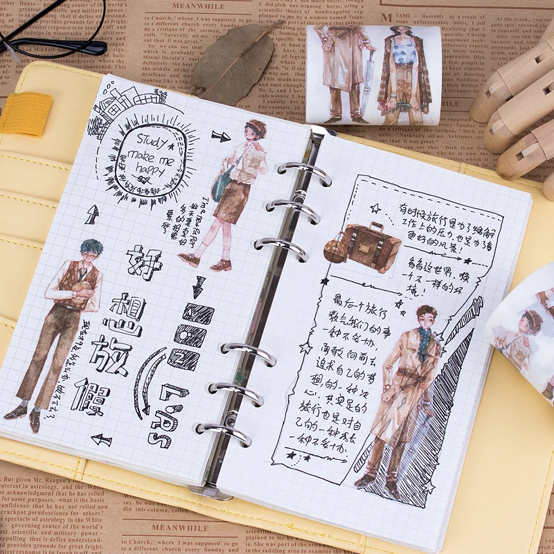 Специальные чернила 59 мм широкий в стиле ретро модные Для мальчиков и девочек лента для декорации Washi DIY планировщик дневник в стиле Скрапбукинг изоляционная лента героя из мультфильма