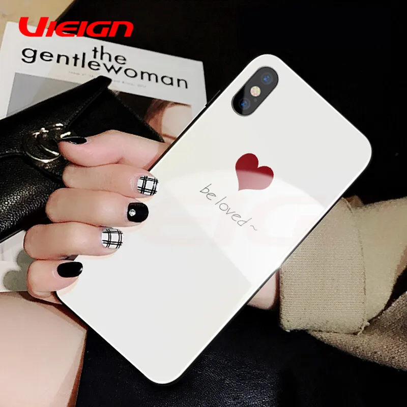 

VIEIGN Tempered Glass Phone Case For iPhone X 10 0.55MM Protective Mobile Phone Cover Cases For iPhone 7 8 7 6 Plus Accessories