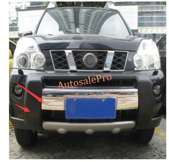 

Chrome & Black Front Bumper Protector Guard Skid Plate for Nissan X-Trail T31 2008 2010 2011