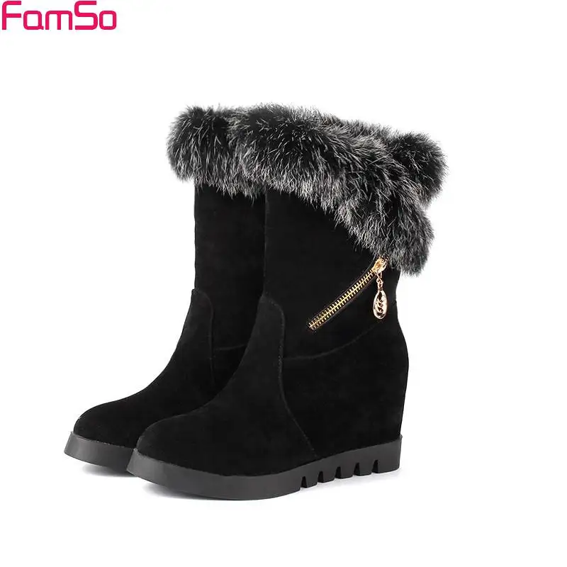 FAMSO/Size34 43 2019 г. Новые пикантные женские ботинки обувь на танкетке и высоком