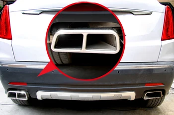 

Stainless Steel 2pcs Rear Tail Exhaust End Tip Pipe Muffler Cover Trim For Cadillac XT5 2016 2017 2018 Car Styling Accessories