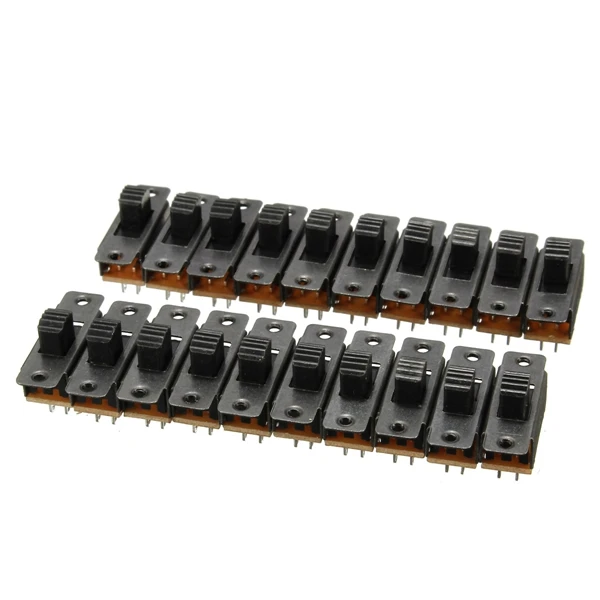 20pcs Black Mini Two Way SPDT 2P2T Slide Switch On-Off PCB DIY