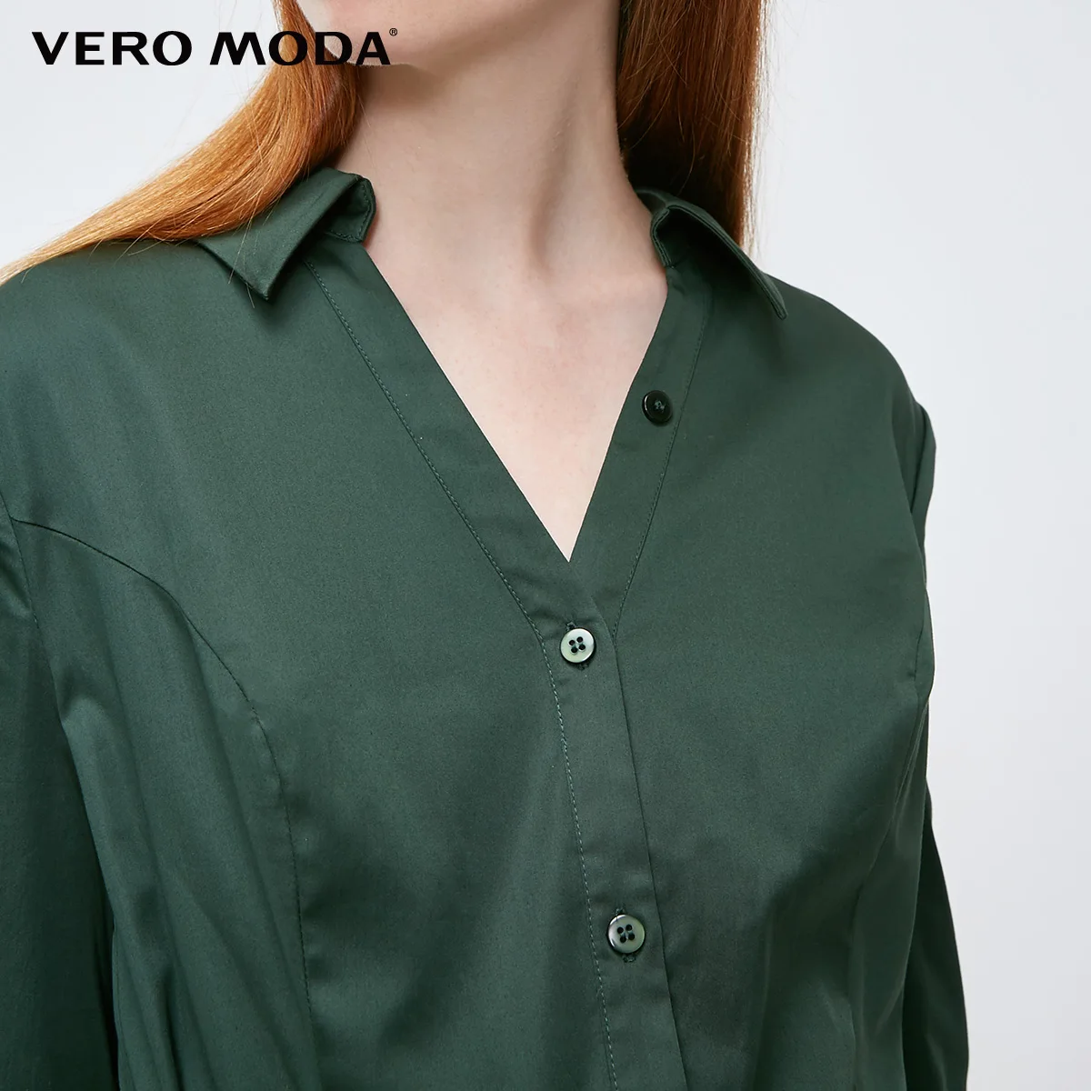 Vero Moda платье-рубашка с v-образным вырезом и рукавами три четверти | 31837C519