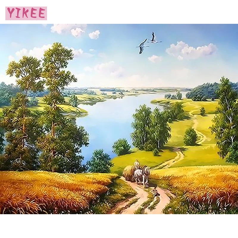 

3d canvas home decor,painting by numbers hill landscape,oil art,chinese reproduction paintings