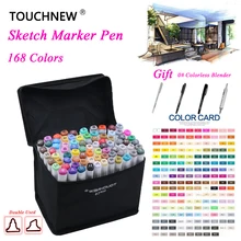 Touchnew Marker 168 цветов/набор алкогольных масляных чернил набор маркеров для живописи лучший для манги двуглавый художественный эскиз маркеры