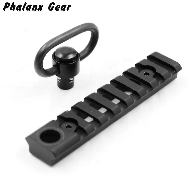 

Tactical KeyMod Picatinny Weaver Rail Sections 8 Slots Mount Base with QD Sling Swivel Adapter For Hunting