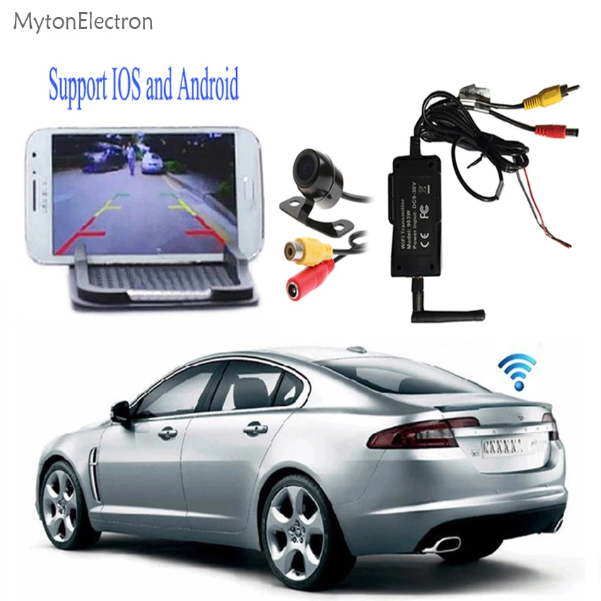 

WiFi Transmitter Signal Repeater + waterproof wide angel Car Rear View Backup Camera Support for IOS Android phone pad monitor
