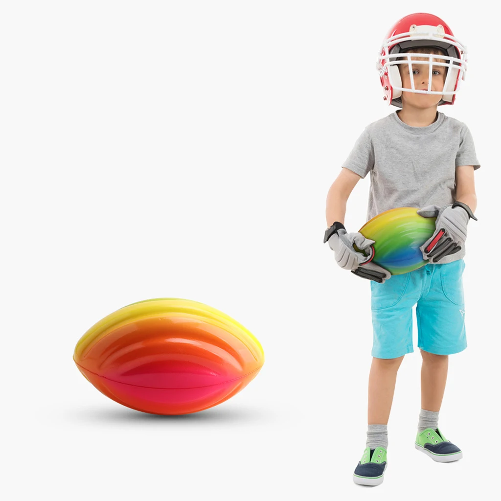 8' Rainbow Foam Football Soft Foam Spiral Football Outdoor Fun Party