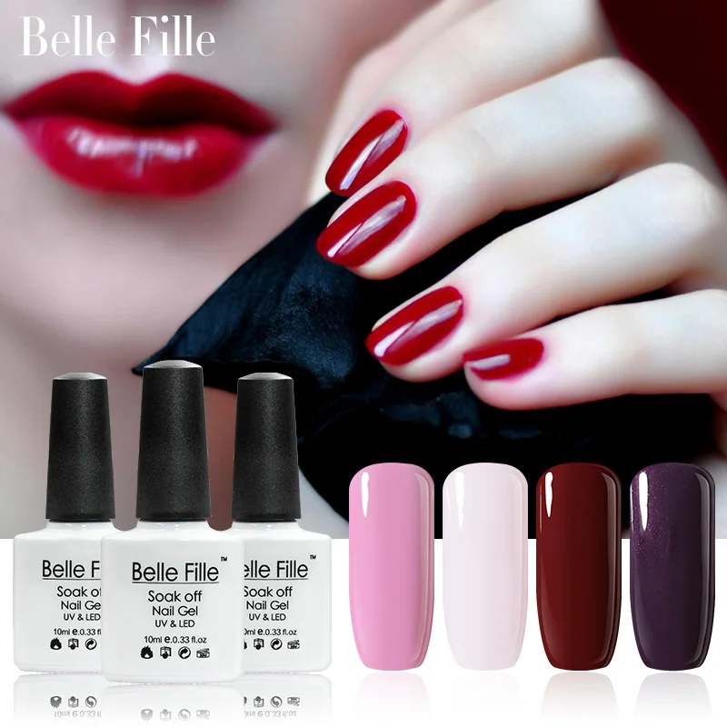 Belle FILLE УФ светодиодный гель Вампир крови красное вино лак для ногтей Розовый
