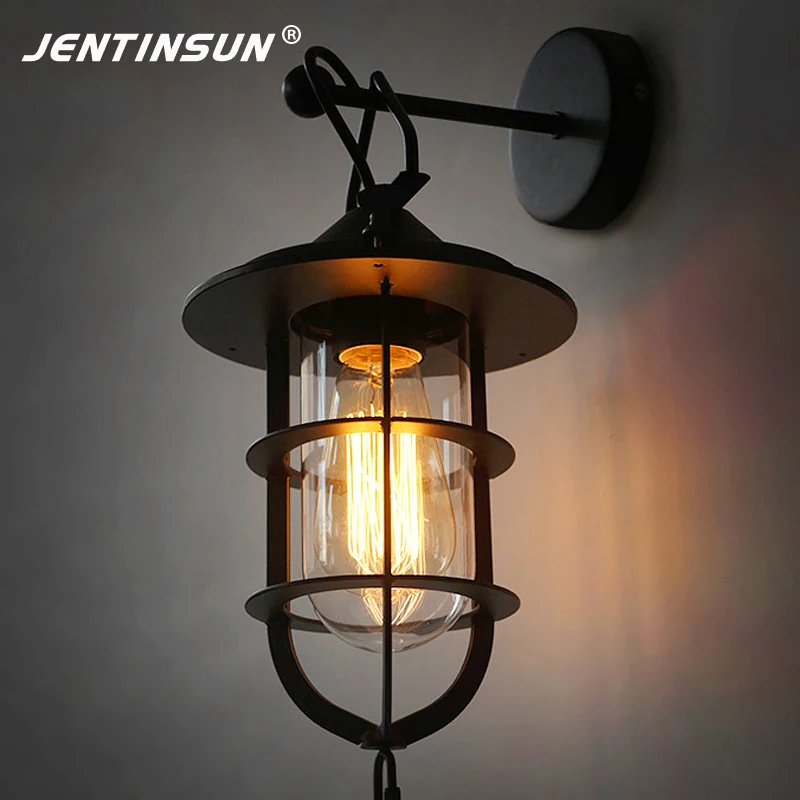 New Iron Dock Wall Lamp Retro Loft Sconce Restaurant Bar Coffee Shop LED Wall Light Mounted Meta