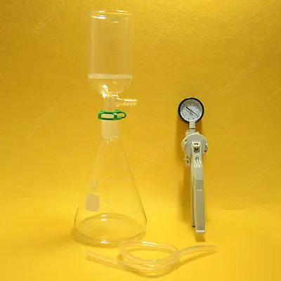 

1000ml,24/40,Suction Filtration Kit,70mm Filter Funnel,Glass Flask,Vacuum Pump