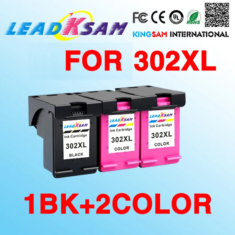3x compatible for hp302 Ink Cartridge for 302 302XL Deskjet 2130 1110 1111 1112 2131 2132 3630