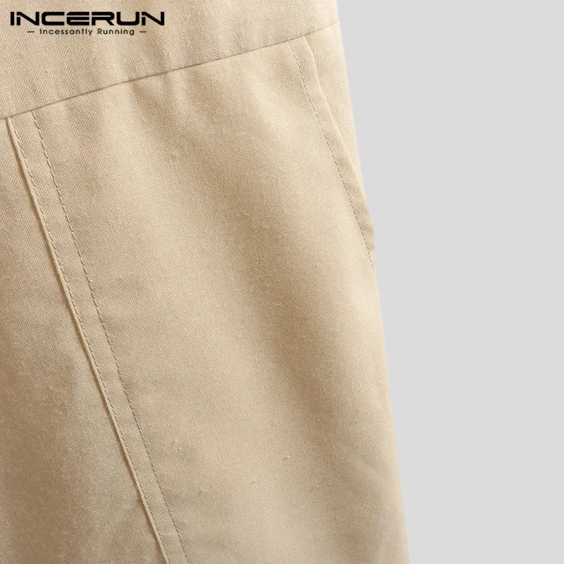 INCERUN мужской комбинезон широкие брюки плотный комбинезон ремни-подтяжки брюки мужские повседневные уличная пара рабочая одежда