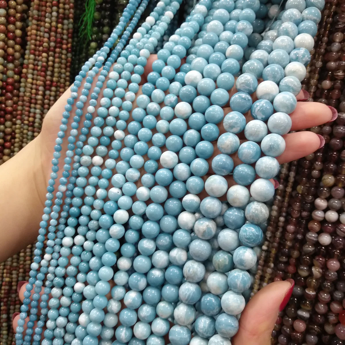 Лидер продаж дизайнерские украшения своими руками камень Beads4/6/8/10/12 мм круглый шар поделки из бисера Выводы Круглый браслет из каменных бус