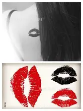 harajuku waterproof temporary owl tattoos for ldy women individuality sexy Lips design flash tattoo sticker Free Shipping HC1050