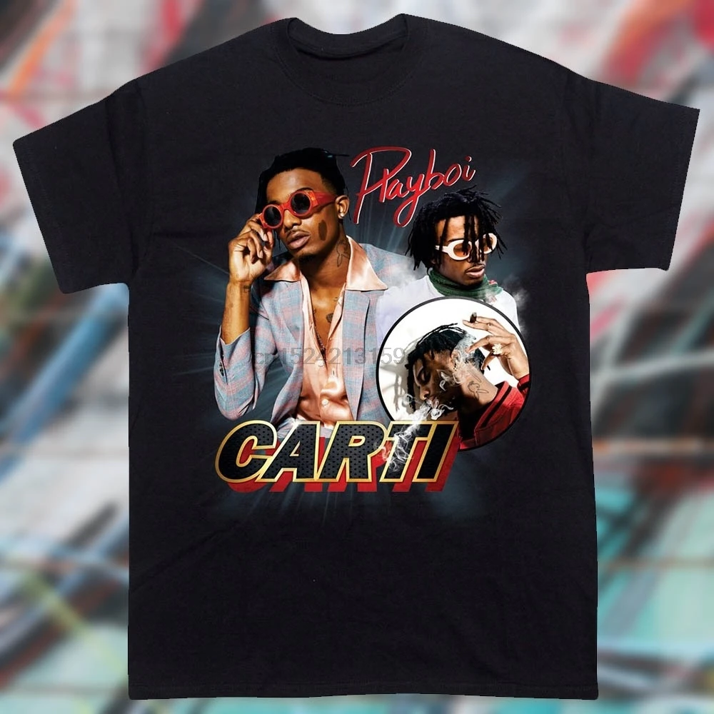 Playboi Carti Rap Мужская футболка с Короткими Рукавами Летняя Повседневная Уличная