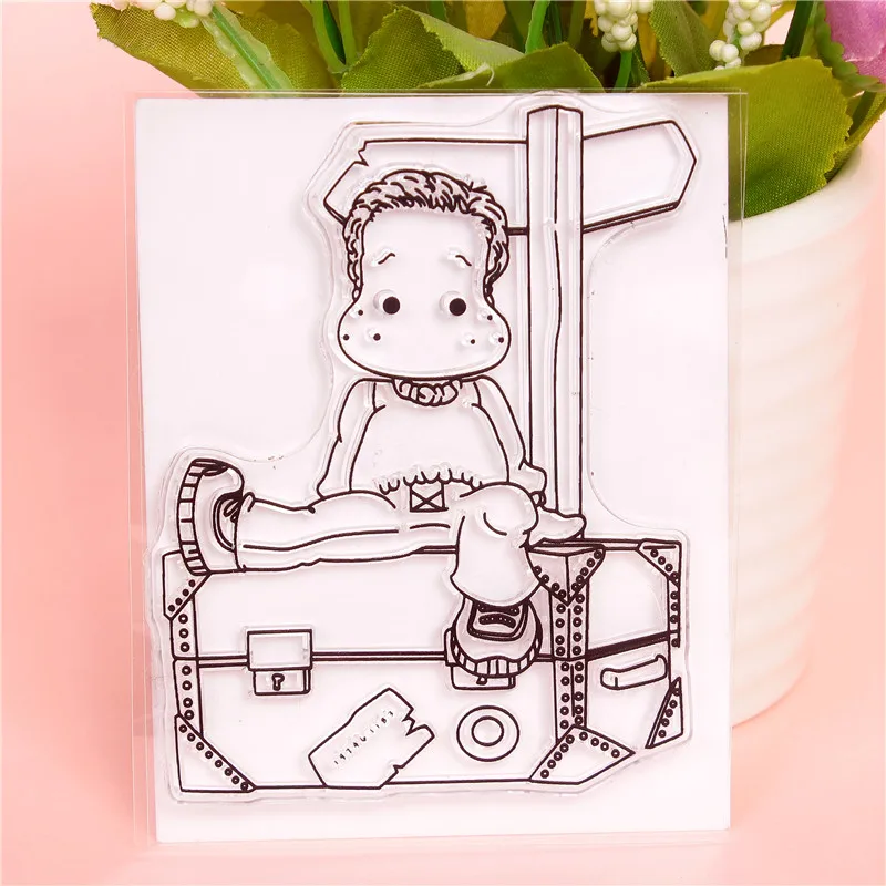 

Transparent Rubber Silicone Clear Stamps for Tampons Seal Background Collage Stamp Holiday card Card Making Diy Boy