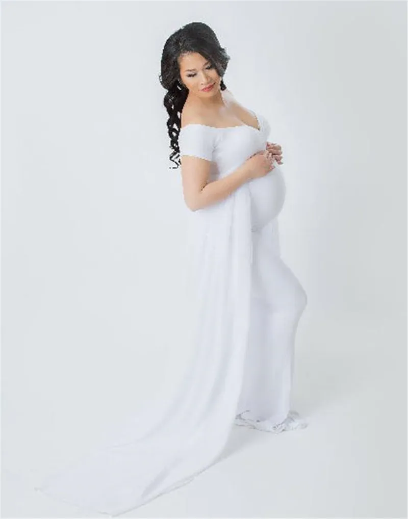 Shoulderless Maternity Pregnancy Dress Photography Props New Women Pregnant Dresses Maxi Maternity Gown Clothes For Photo Shoots (11)