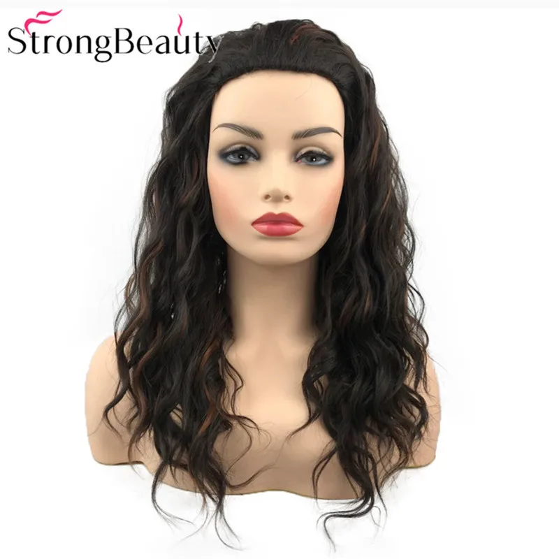 

StrongBeauty Синтетические длинные завитые парики без шапочки женские волосы