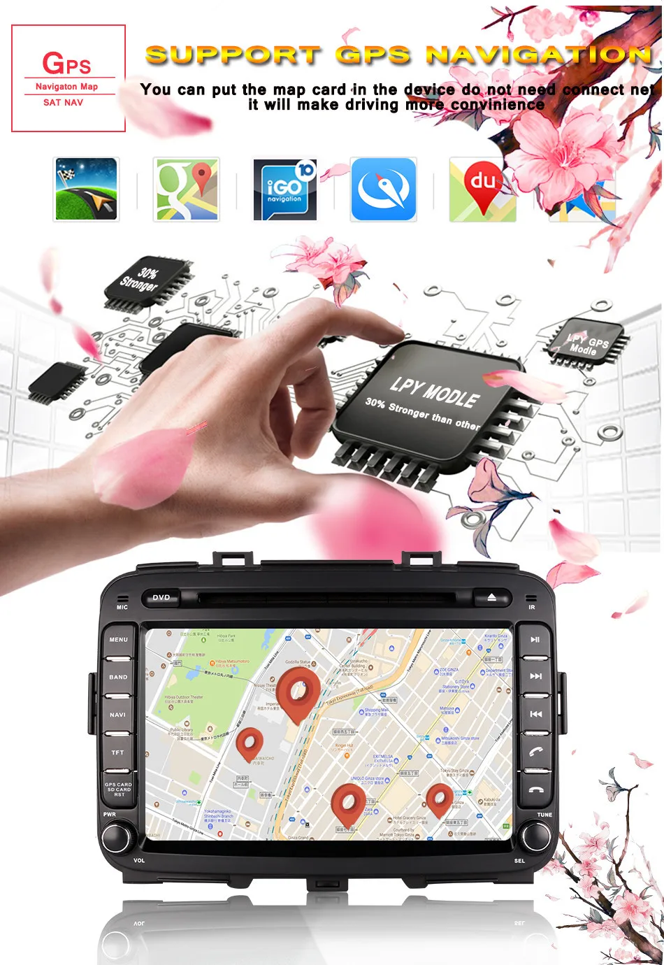 Discount HD 1024*600 IPS screen In dash car tablet entertainment monitor with gps map radio fm iPod aux Android 9.0 for Kia Carens 2013+ 6