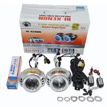 3," дюймов стайлинга автомобилей источник света 9006 9005 H1 H4 H7 с холодным катодом(CCFL HID bi-проектор lenscar Двойной Ангел глаз+ демон