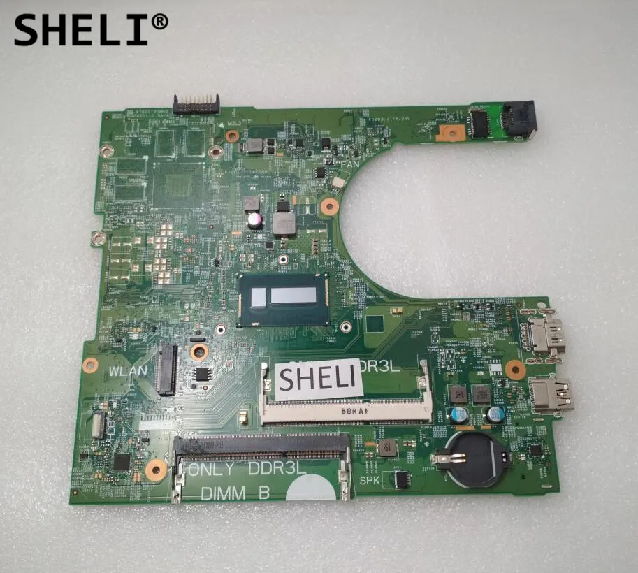 

SHELI CN-0PFT7H PFT7H FOR Dell Inspiron 3458 3558 Laptop Motherboard 14216-1 PWB:1XVKN REV:A00 SR27G I3-5005U mainboard tested