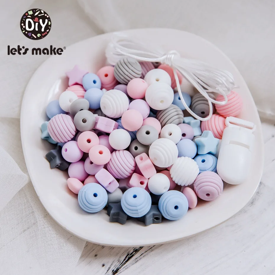 Let's Make 1Set Baby Pacifier Chain DIY combination Silicone Holder For Nipples Baby Teether Necklace Accessories Pacifier Clip Let's Make 1Set Baby Pacifier Chain DIY combination Silicone Holder For Nipples Baby Teether Necklace Accessories Pacifier Clip