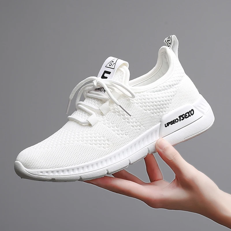النساء أحذية 2019 أحذية رياضية Flyknit المرأة إطارات دراجة تسلق الجبال خفيفة الوزن أحذية مفلكنة ل سلة فام رياضية بيضاء أزياء المرأة حذاء كاجوال
