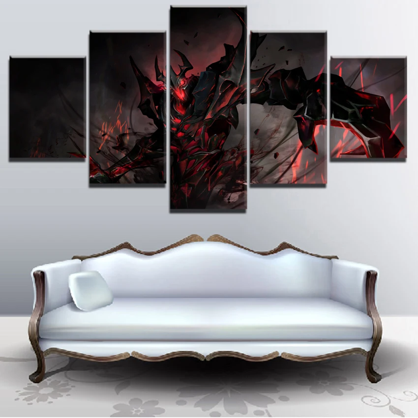  Canvas HD Printed Poster Living Room Decoration Frameworks 5 Pieces DotA 2 Shadow Fiend Game Painti