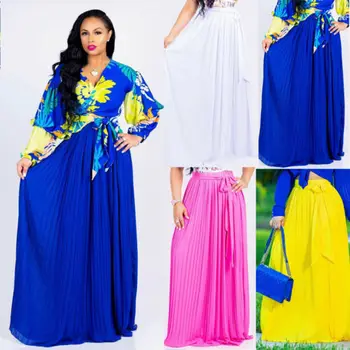 

Womens Chiffon See-Though Stretch High Waist Maxi Skirt Skater Flared Pleated Long Skirt