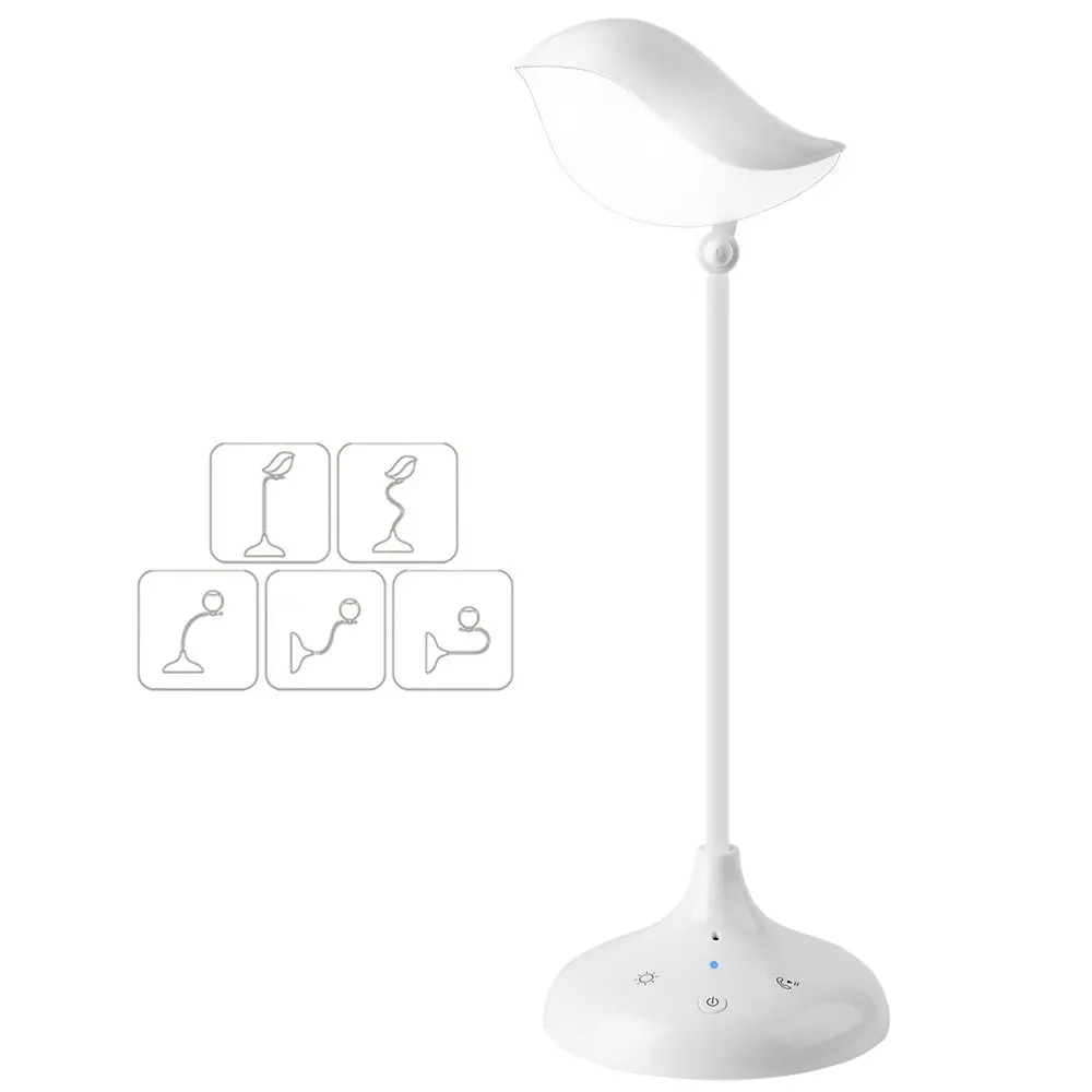 Настольная лампа с регулируемой яркостью для птиц, перезаряжаемый светодиодный настольный светильник, Ночной светильник с Bluetooth, беспроводной динамик, украшение дома