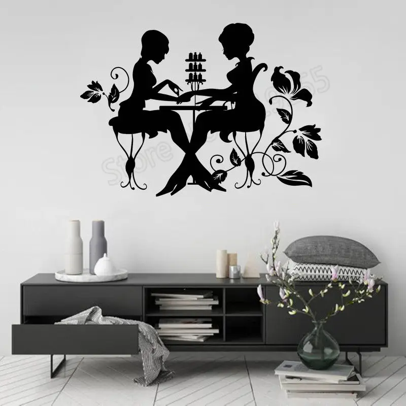 Wall Window Decal Nail Salon Sticker Nails Polish Manicure Vinyl Decal