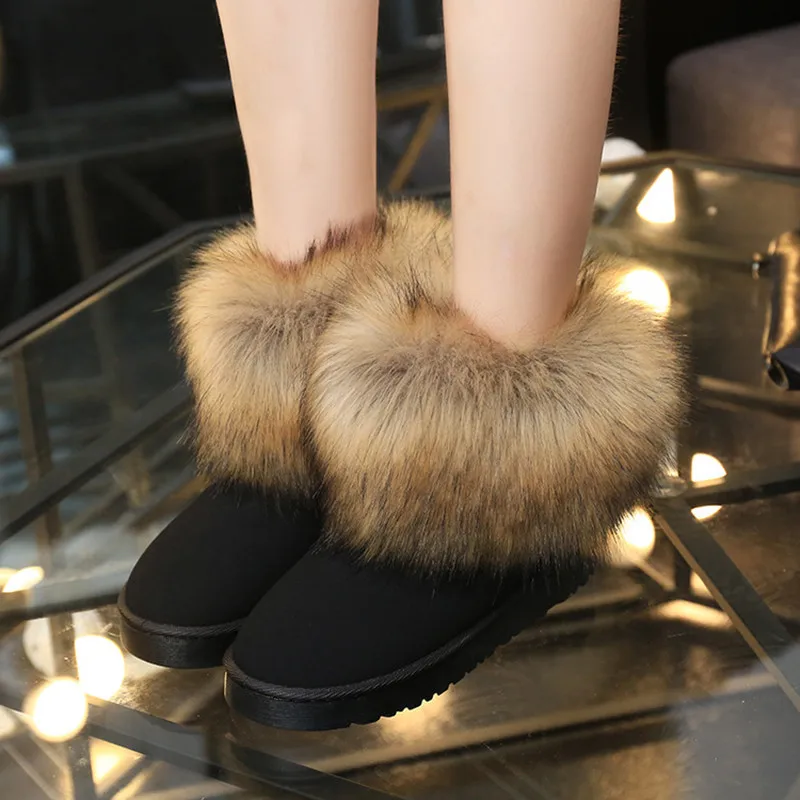 Г. Модные женские зимние ботинки в европейском и американском стиле женские водонепроницаемые зимние ботинки из замши с искусственным мехом обувь без застежки