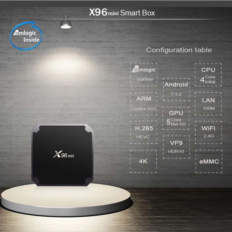  Wechip X96 Mini Smart Android 7.1 Tv BOX 2G 16G Set Top Box IPTV Box 1G 8G X96mini support 4K HD 2.