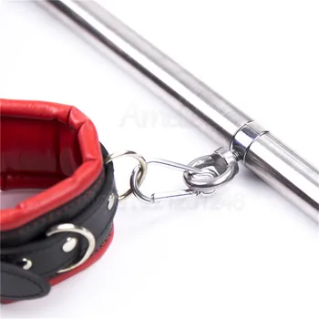 Stainless Steel Adjustable Spreader Bar Bondage Set Sex Slave Handcuffs Ankle Cuffs Fetish Restraints Dog Collar Sex Toys Bdsm 5