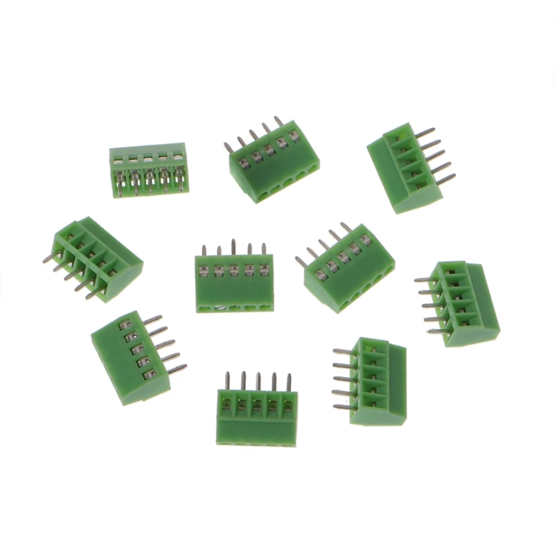 10 шт. 2Pin-10Pin винт PCB установленный клеммные блоки разъем 2,54 мм шаг - Цвет: 5PIN