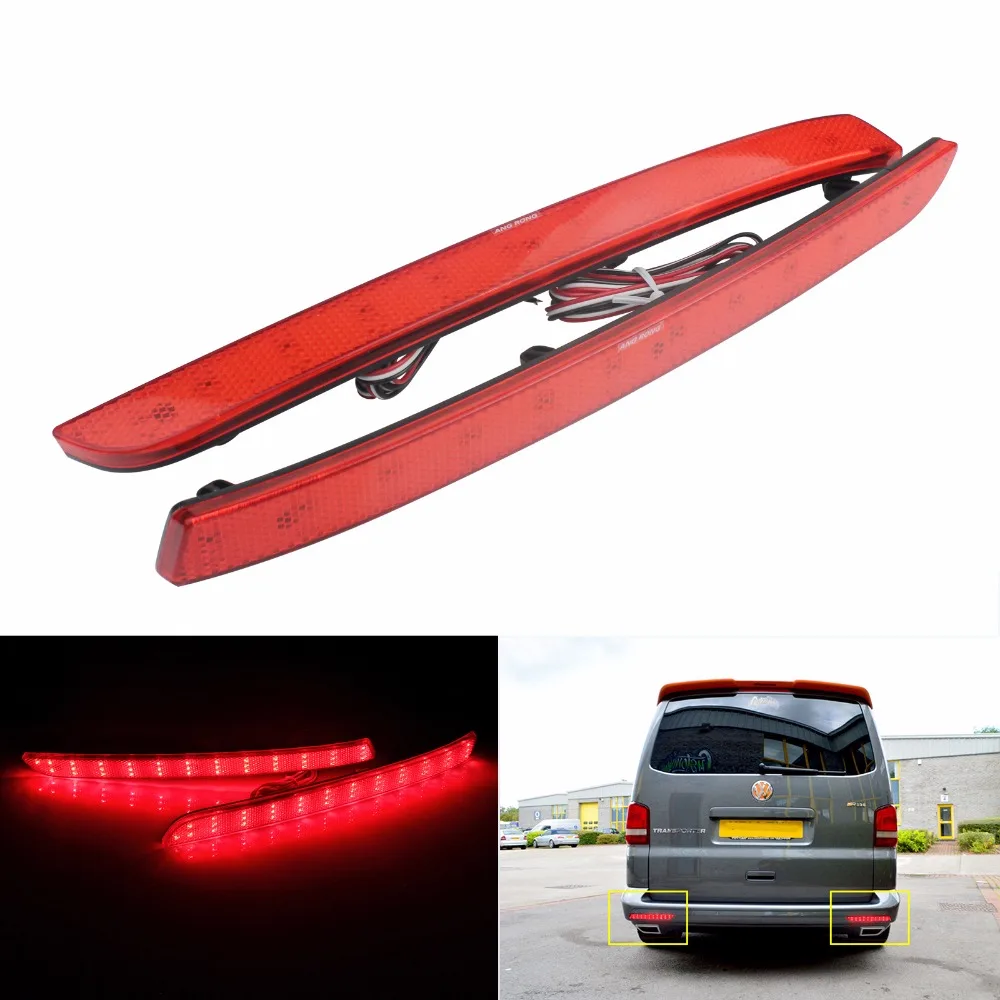 ANGRONG 2x для VW Transporter T5 красный светодиодный задний бампер отражатель стоп