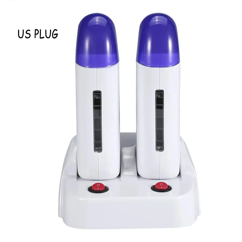 Депиляторный нагреватель воска картридж ролик теплее для мужчин женщин средства ухода за кожей воск для удаления волос нагреватель+ депиляции воск уход - Цвет: Double US Plug