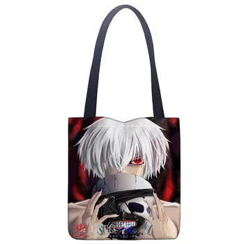 

New Arrival Bag 2019 Tokyo Ghoul Handbag Fashion Printing Soft Open Pocket Casual Tote Double shoulder Strap For Women Student