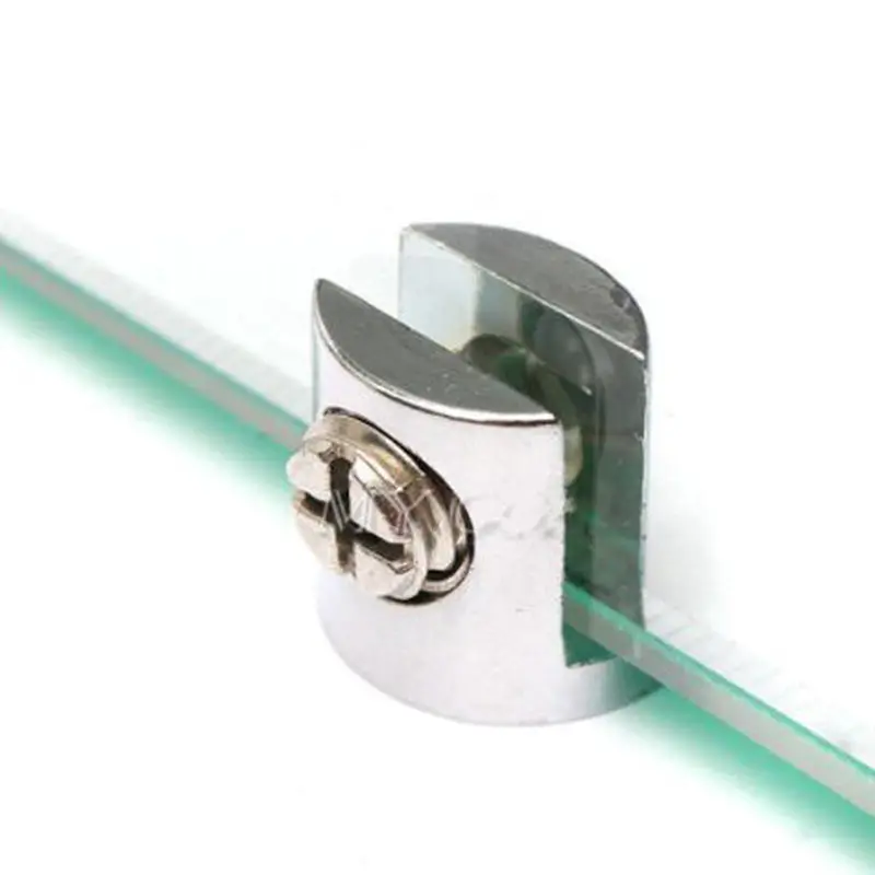 جديد الزجاج مطلي الأقواس الزنك الكروم سبائك دعامة حامل المشبك أسطواني الزجاج كليب خزانة خزانة مشروبات الزجاج كليب
