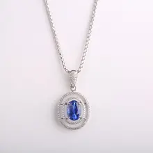 Robira Wholesale Sapphire Necklace for Women 18K White Gold 100% Natural Gem Jewelry Blue Sapphire Pendants No Chain