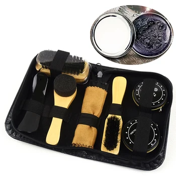 

Sponge Father’s Day Cloth Shoe Polish Kit With Case Travel Portable Brushes Household Cleaning Tool Sneakers Care Boots Gift