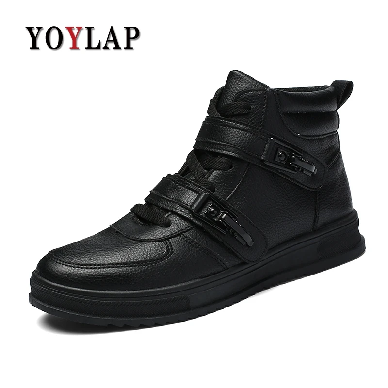 

YOYLAP Mens Shoes Casual Flat Sneakers Mens Shoes Casual Footwear Black White High Top Sneakers for Men Walking Shoes