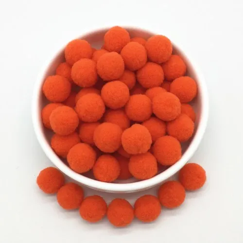 12 Orange red Помпон 15 мм меховой плюшевый шар для рукоделия ручной работы мягкие помпоны Свадебный домашний декор одежды для шитья на ткани аксессуары 20 г 144 шт - Цвет: 12 Orange red