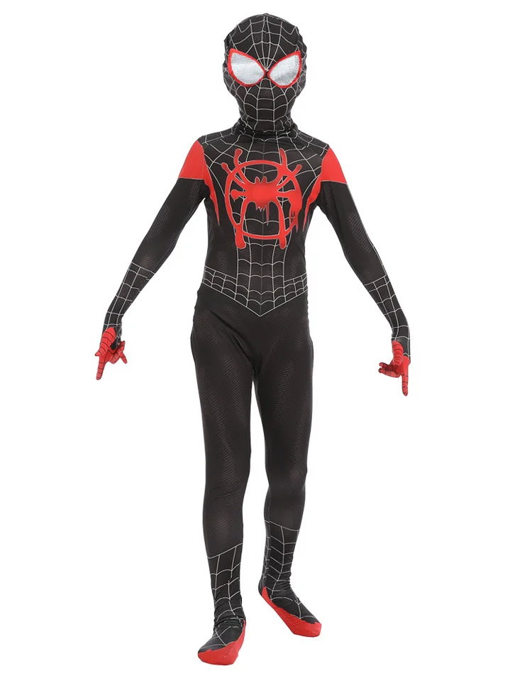 «Человек-паук» в Spider-текстами и сюжетами из Косплэй костюм Семья подходящая друг к другу Одежда для мальчиков «Человек cos на Хэллоуин в стиле Человек-паук детская одежда SA1398