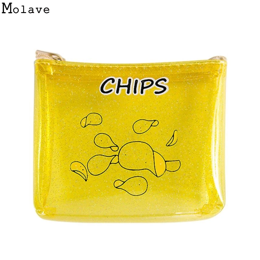 Women Cute Snacks Coin Purse PVC Waterproof Purse Bag Zipper Change
