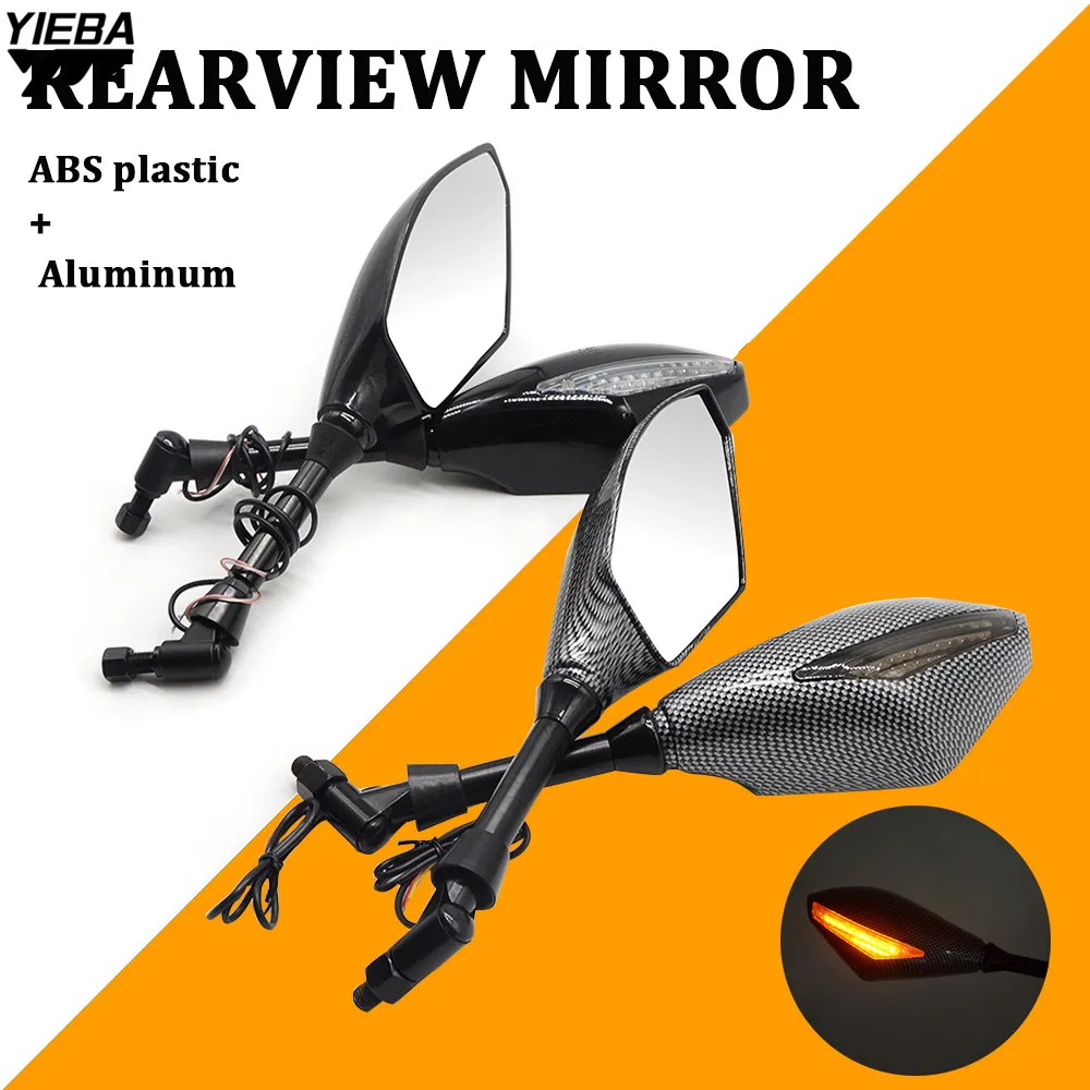 Motorcycle Rear View Mirrors Side Mirror LED Turn Signals Light FOR Aprilia CAPANORD 1200/Rally CAPONORD ETV1000 DORSODURO 1200