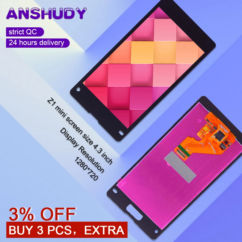 Для Sony Xperia Z1 Mini ЖК-дисплей сенсорный экран дигитайзер Сенсорное Стекло в сборе