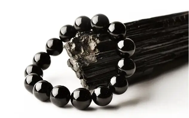 Pure black tourmaline bracelet Clearance
